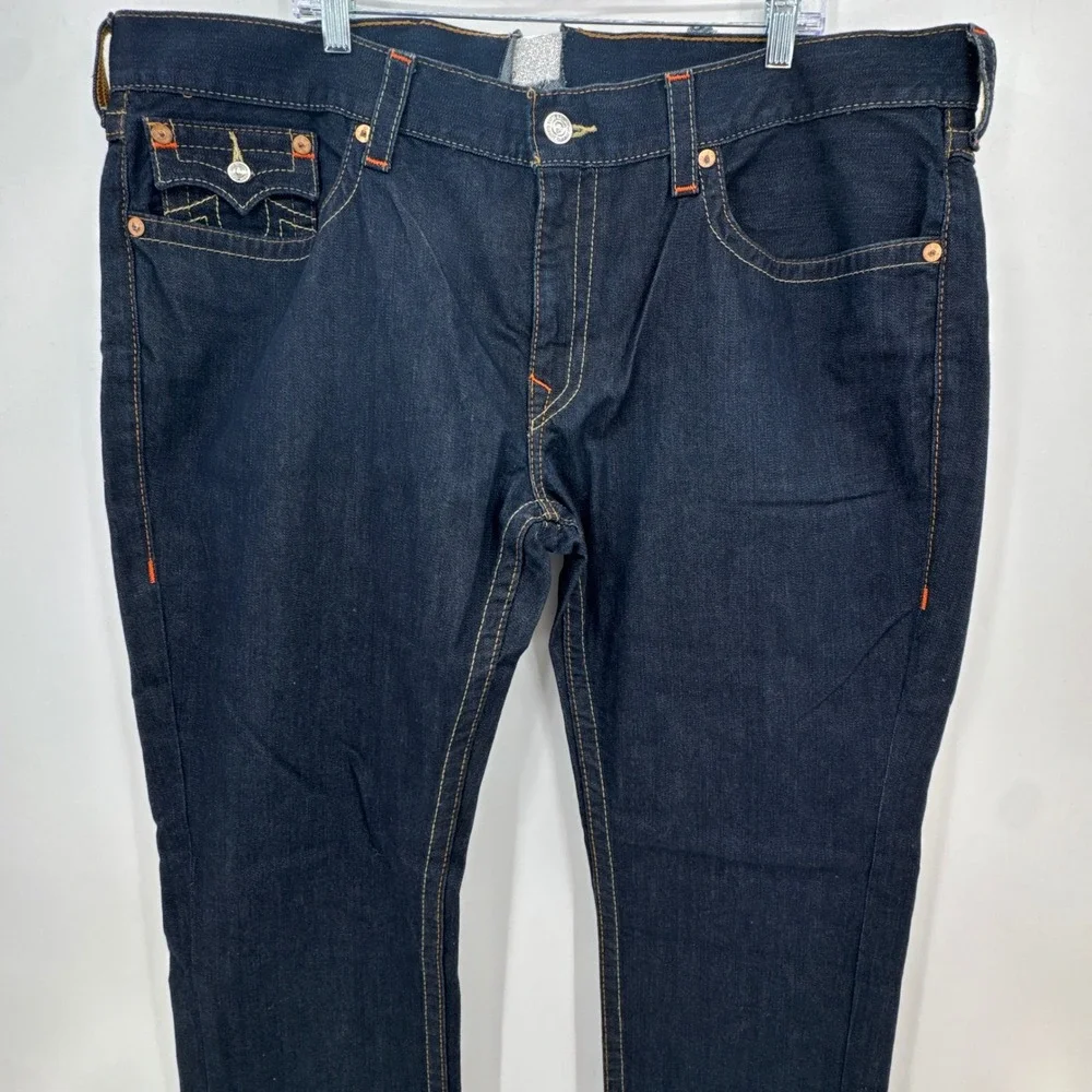 True Religion Jeans Men 28 Dark‎ Indigo Skinny Flap SN Body Rinse Denim
